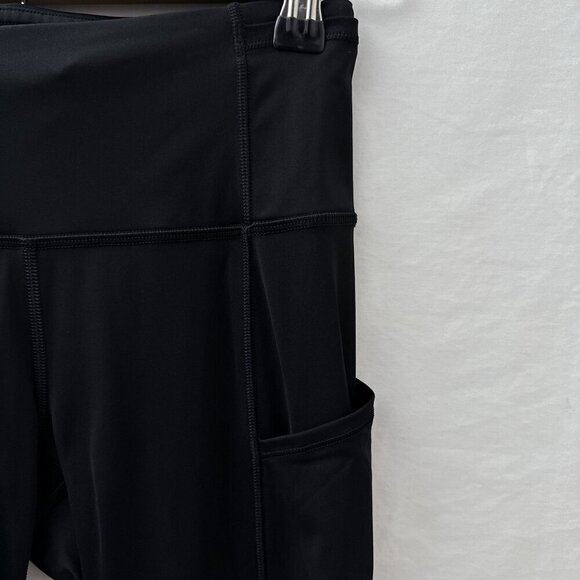 Lululemon Wunder Under Workout Crop Leggings Side Pockets Mid-Rise Black Women 4 - Picture 5 of 12